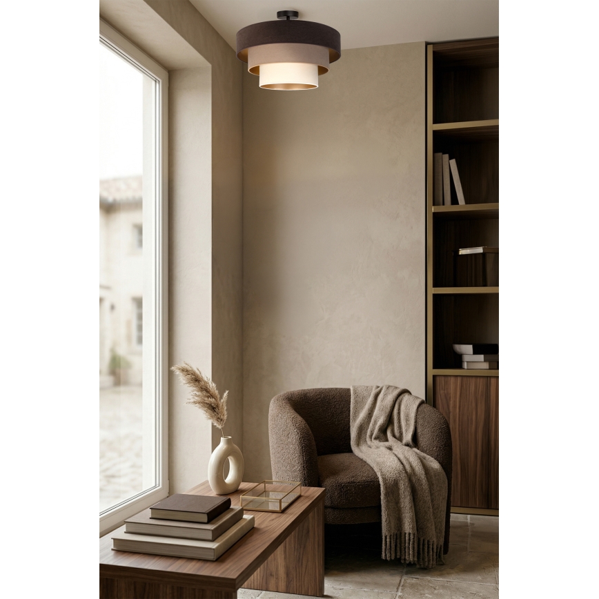 Brilagi - Aufgesetzte Deckenleuchte LUNETA, 1xE27/60W/230V, Ø 40 cm, braun/beige/creme