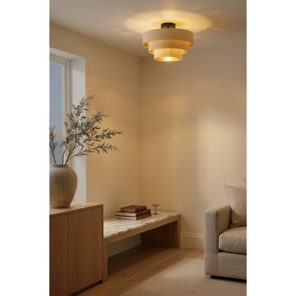 Brilagi - Aufgesetzte Deckenleuchte LUNETA 1xE27/60W/230V Ø 40 cm Creme/Gold