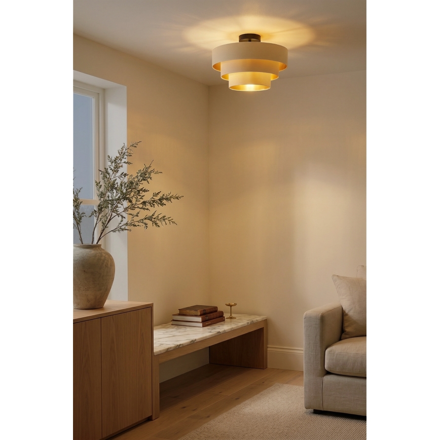 Brilagi - Aufgesetzte Deckenleuchte LUNETA 1xE27/60W/230V Ø 40 cm Creme/Gold