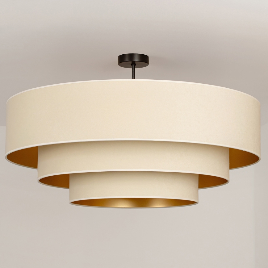 Brilagi - Aufgesetzte Deckenleuchte LUNETA 3xE27/60W/230V Ø 80 cm creme/gold