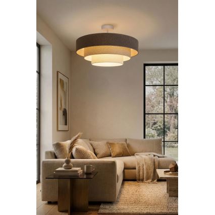Brilagi - Aufgesetzte Deckenleuchte LUNETA 3xE27/60W/230V Ø 80 cm grau/creme/weiß