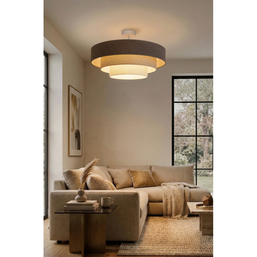 Brilagi - Aufgesetzte Deckenleuchte LUNETA 3xE27/60W/230V Ø 80 cm grau/creme/weiß