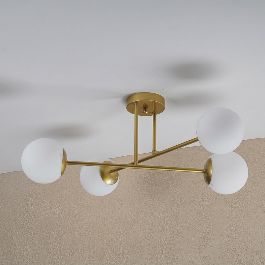 Brilagi - Aufgesetzte Deckenleuchte MALIVA 4xE14/15W/230V gold/weiß