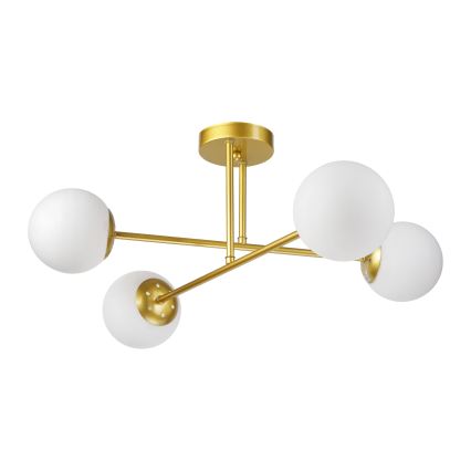 Brilagi - Aufgesetzte Deckenleuchte MALIVA 4xE14/15W/230V gold/weiß