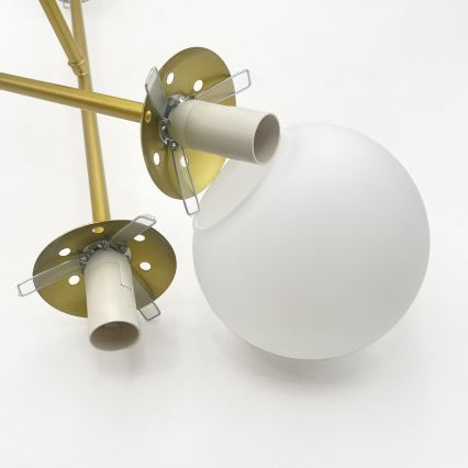 Brilagi - Aufgesetzte Deckenleuchte MALIVA 4xE14/15W/230V gold/weiß