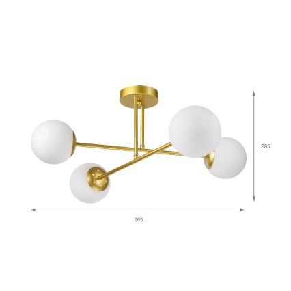 Brilagi - Aufgesetzte Deckenleuchte MALIVA 4xE14/15W/230V gold/weiß