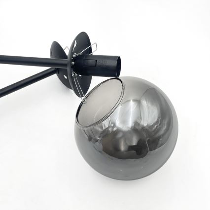 Brilagi - Aufgesetzte Deckenleuchte MALIVA 4xE14/15W/230V schwarz/rauchglas