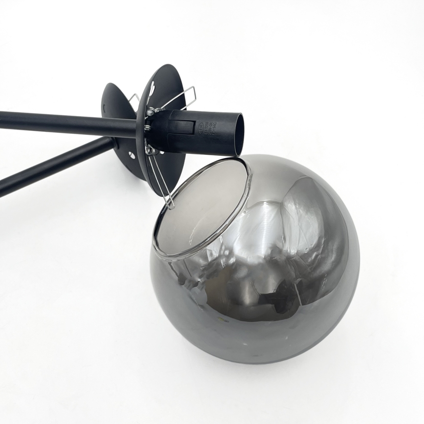 Brilagi - Aufgesetzte Deckenleuchte MALIVA 4xE14/15W/230V schwarz/rauchglas