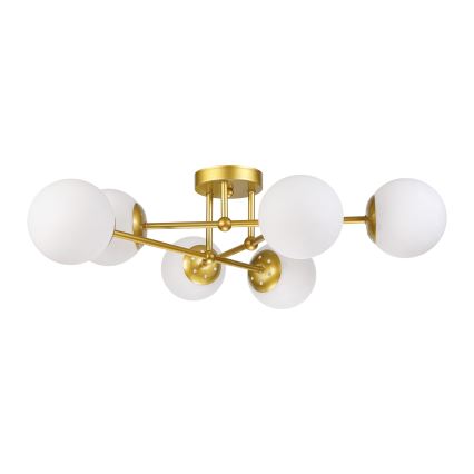 Brilagi - Aufgesetzte Deckenleuchte MALIVA 6xE14/15W/230V gold/weiß
