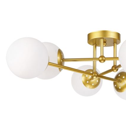 Brilagi - Aufgesetzte Deckenleuchte MALIVA 6xE14/15W/230V gold/weiß