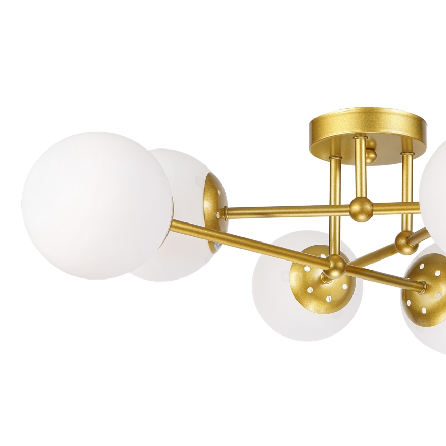 Brilagi - Aufgesetzte Deckenleuchte MALIVA 6xE14/15W/230V gold/weiß