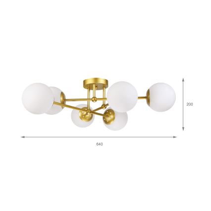 Brilagi - Aufgesetzte Deckenleuchte MALIVA 6xE14/15W/230V gold/weiß