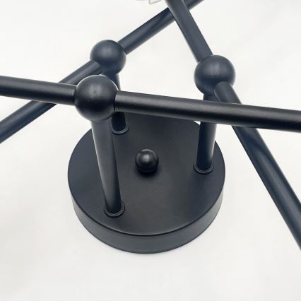 Brilagi - Aufgesetzte Deckenleuchte MALIVA 6xE14/15W/230V schwarz/rauchglas