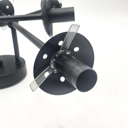 Brilagi - Aufgesetzte Deckenleuchte MALIVA 6xE14/15W/230V schwarz/rauchglas