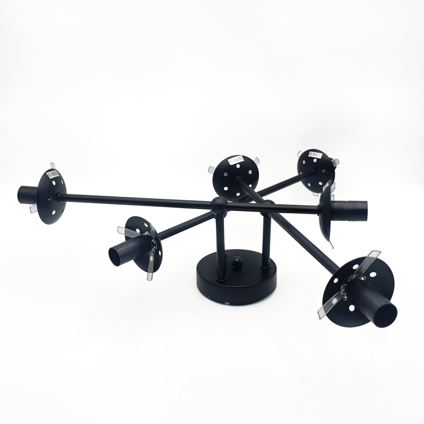 Brilagi - Aufgesetzte Deckenleuchte MALIVA 6xE14/15W/230V schwarz/rauchglas