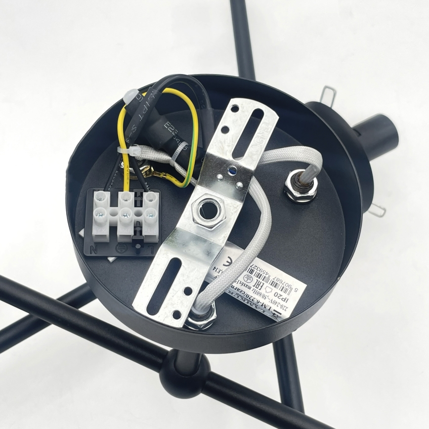 Brilagi - Aufgesetzte Deckenleuchte MALIVA 6xE14/15W/230V schwarz/rauchglas