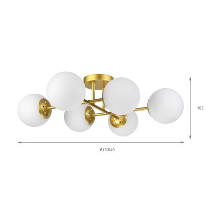 Brilagi - Aufgesetzte Deckenleuchte MALONY 6xE14/20W/230V goldfarben
