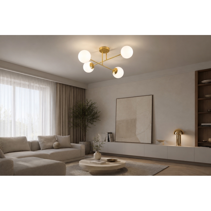 Brilagi - Aufgesetzte Deckenleuchte MILO 4xE27/60W/230V goldfarben