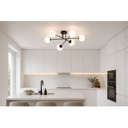 Brilagi - Aufgesetzte Deckenleuchte MILO 6xE27/60W/230V schwarz