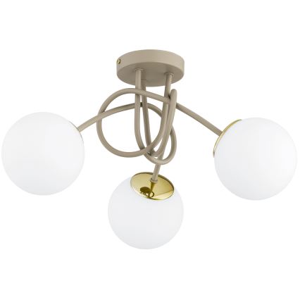 Brilagi - Aufgesetzte Deckenleuchte MILO ECRU 3xE27/60W/230V beige/gold