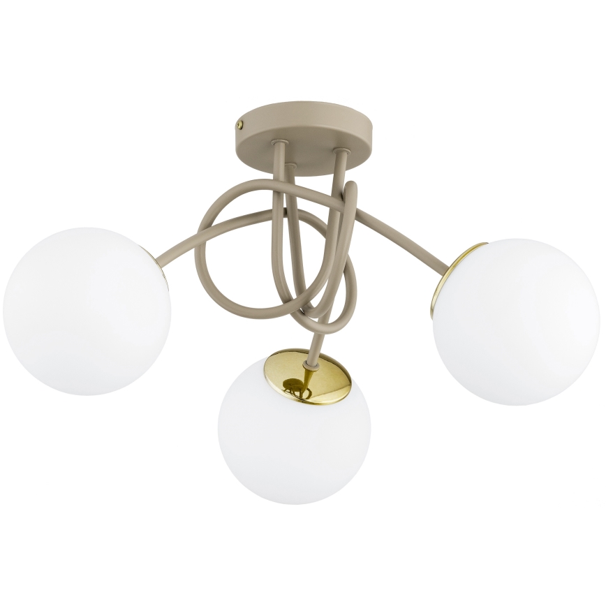 Brilagi - Aufgesetzte Deckenleuchte MILO ECRU 3xE27/60W/230V beige/gold