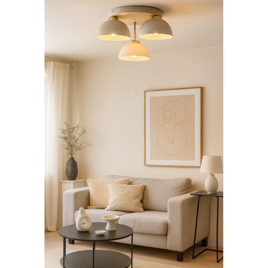 Brilagi - Aufgesetzte Deckenleuchte MOON 3xE27/60W/230V beige/gold