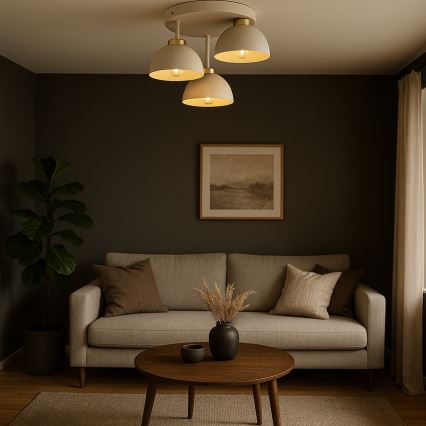 Brilagi - Aufgesetzte Deckenleuchte MOON 3xE27/60W/230V beige/gold