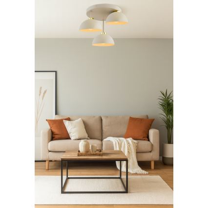 Brilagi - Aufgesetzte Deckenleuchte MOON 3xE27/60W/230V beige/gold