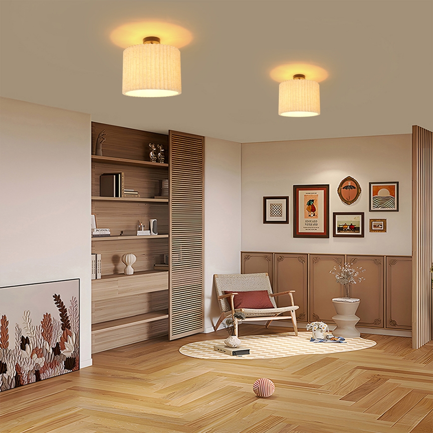 Brilagi - Aufgesetzte Deckenleuchte NORDIC WAVE 1xE27/15W/230V Ø 32 cm Leinen/Schwarz