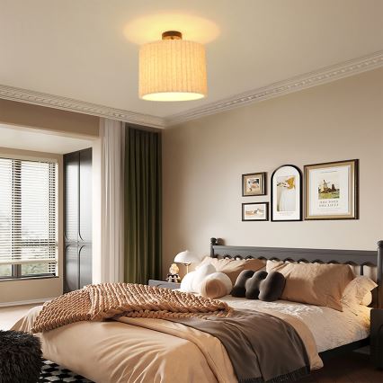 Brilagi - Aufgesetzte Deckenleuchte NORDIC WAVE 1xE27/15W/230V Ø 32 cm Leinen/Schwarz