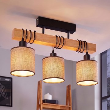 Brilagi - Aufgesetzte Deckenleuchte NUBILA 3xE27/60W/230V Kiefer/braun
