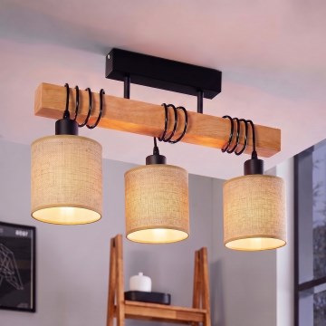 BRILAGI - Aufgesetzte Deckenleuchte NUBILA 3xE27/60W/230V Kiefer/hellbraun
