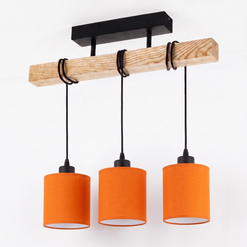Brilagi - Aufgesetzte Deckenleuchte NUBILA 3xE27/60W/230V Kiefer/Orange