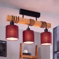 Brilagi - Aufgesetzte Deckenleuchte NUBILA 3xE27/60W/230V Kiefer/Pompeji-Rot