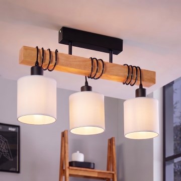 Brilagi - Aufgesetzte Deckenleuchte NUBILA 3xE27/60W/230V Kiefer/weiß