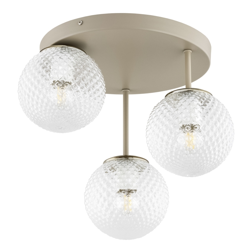 Brilagi - Aufgesetzte Deckenleuchte STELLA 3xE27/60W/230V Beige/Gold