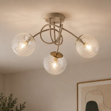 Brilagi - Aufgesetzte Deckenleuchte STELLA 3xE27/60W/230V beige/gold