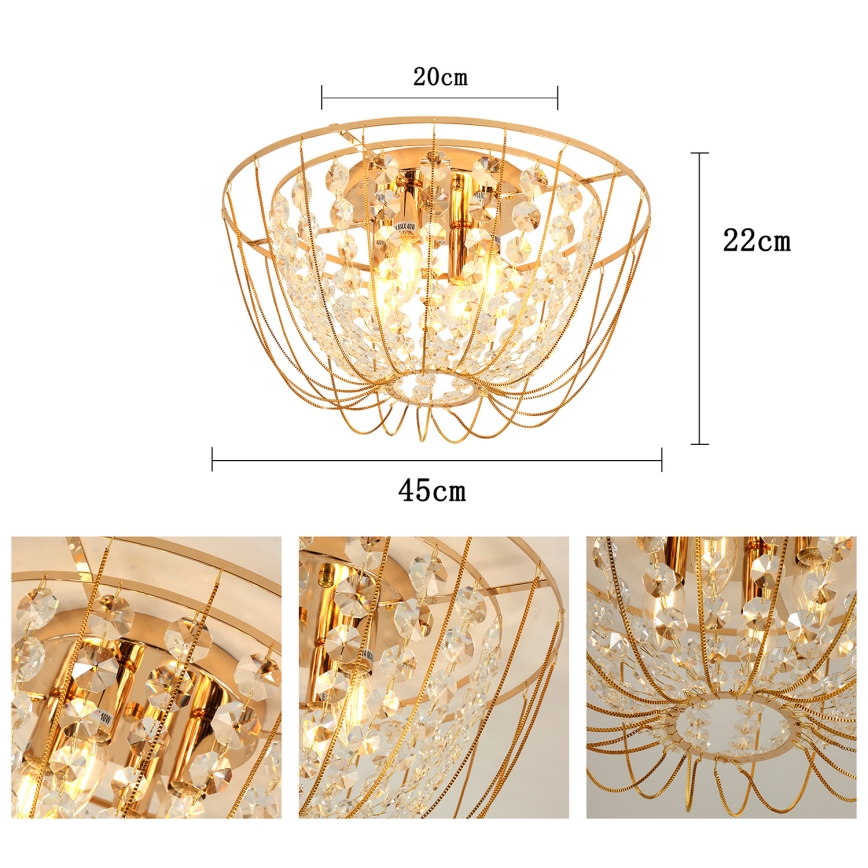 Brilagi - Aufgesetzte Deckenleuchte VASTERAS 4xE14/40W/230V Ø 45 cm