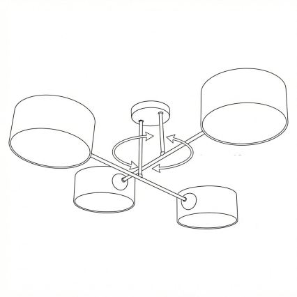 Brilagi - Aufgesetzte Deckenleuchte VIRGO 4xE14/40W/230V beige/schwarz