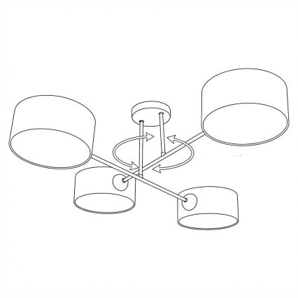 Brilagi - Aufgesetzte Deckenleuchte VIRGO 4xE14/40W/230V creme/gold