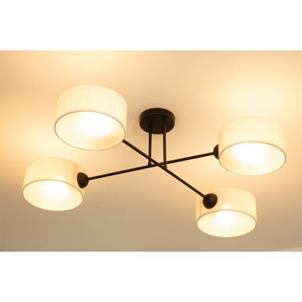 Brilagi - Aufgesetzte Deckenleuchte VIRGO 4xE14/40W/230V cremefarben/schwarz