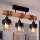 Brilagi - Aufgesetzte Deckenleuchte WOOD GLASS 3xE27/60W/230V Kiefer/Schwarz/Rauchbraun