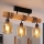 Brilagi - Aufgesetzte Deckenleuchte WOOD GLASS 3xE27/60W/230V Kiefer/Schwarz/rauchbraun