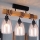 Brilagi - Aufgesetzte Deckenleuchte WOOD GLASS 3xE27/60W/230V Kiefer/Schwarz/rauchiges Beige