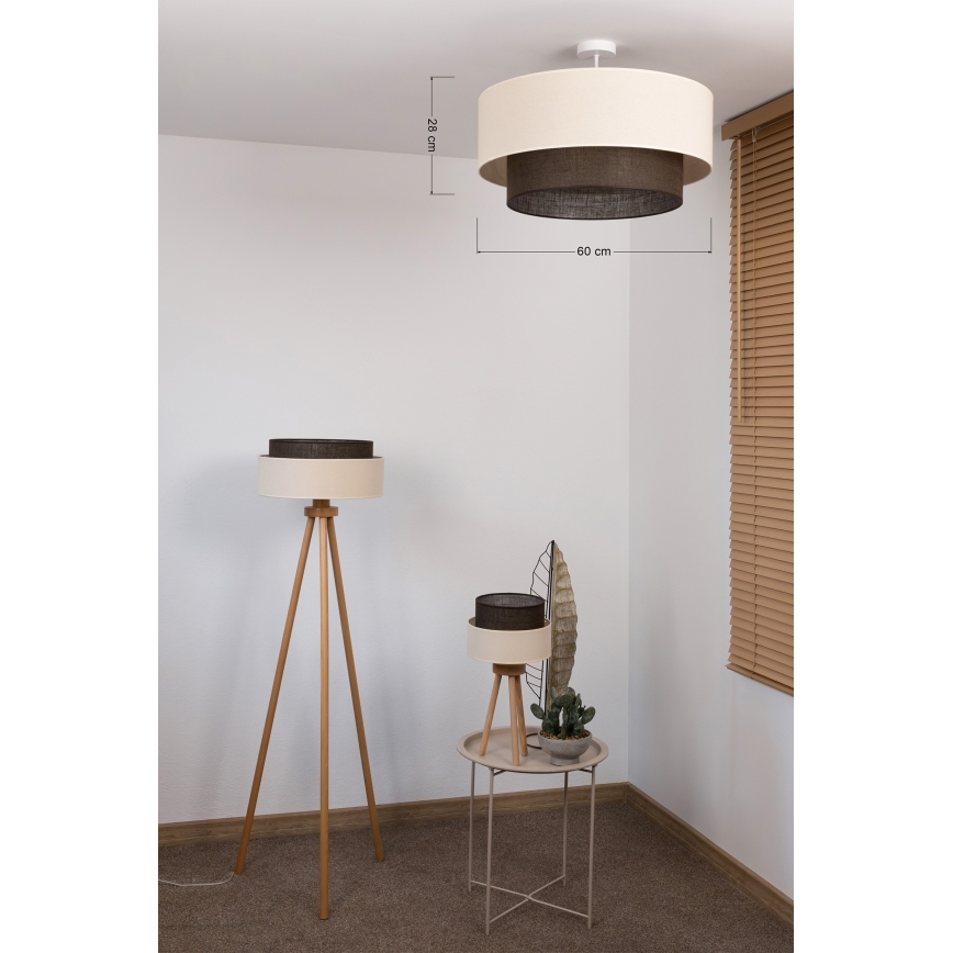 Brilagi - Aufgesetzte LED-Deckenleuchte Boho-Stil 3xE27/15W/230V Ø 60 cm creme/braun