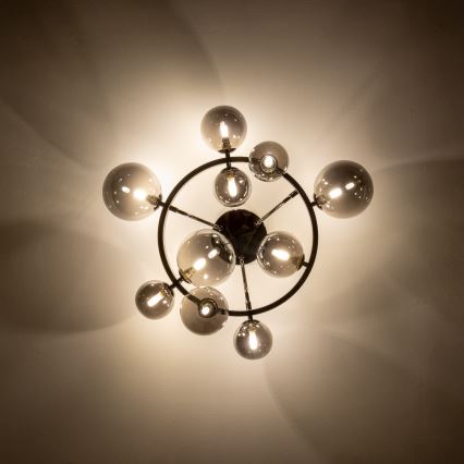 Brilagi - Aufgesetzte LED-Deckenleuchte MILLA 10xG9/3W/230V schwarz-chrom/rauchglas