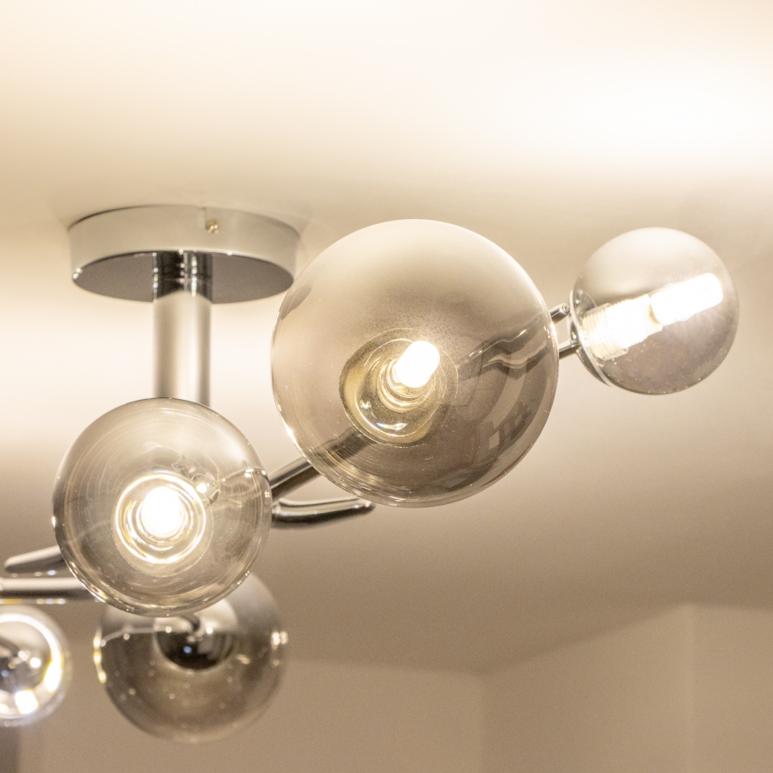 Brilagi - Aufgesetzte LED-Deckenleuchte MISTEL 6xG9/3W/230V schwarz-chrom/rauchglas