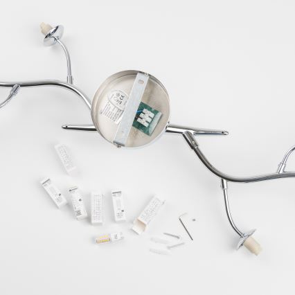 Brilagi - Aufgesetzte LED-Deckenleuchte MISTEL 6xG9/3W/230V schwarz-chrom/rauchglas