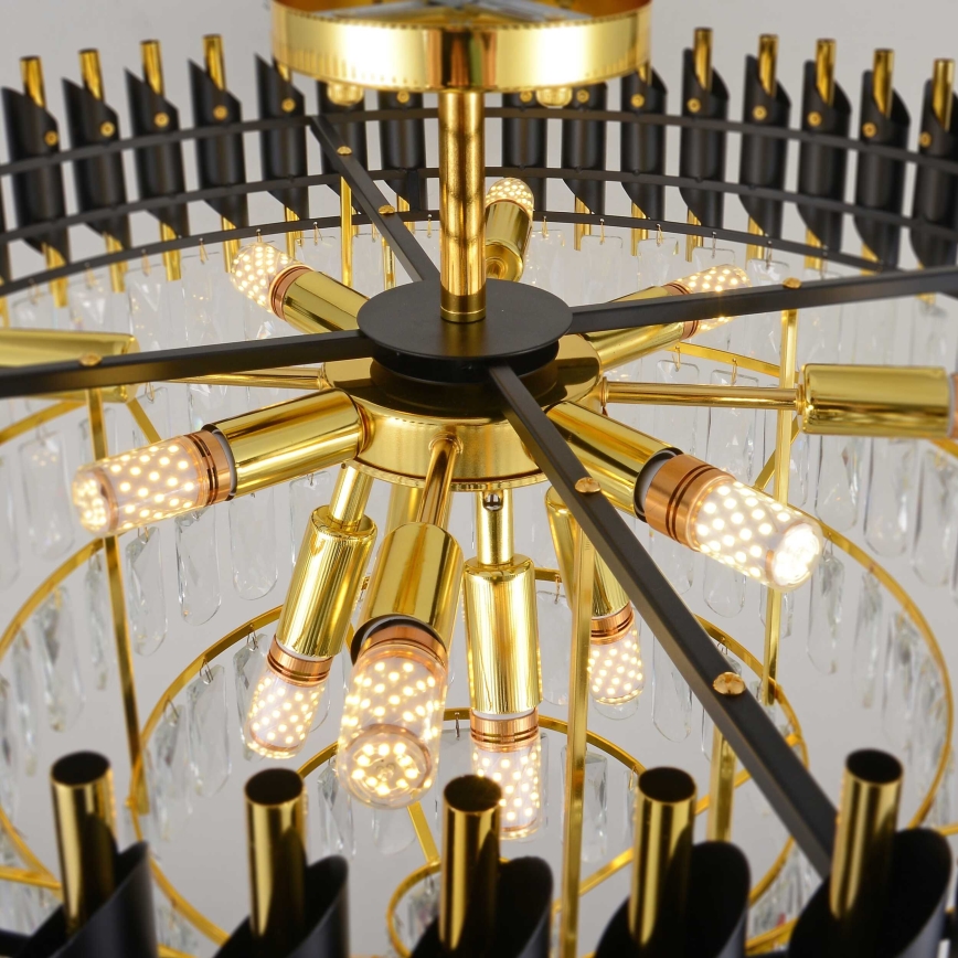 BRILAGI - Aufgesetzter Kronleuchter ECLIPSE 12xE14/10W/230V Ø 78 cm Gold/Schwarz