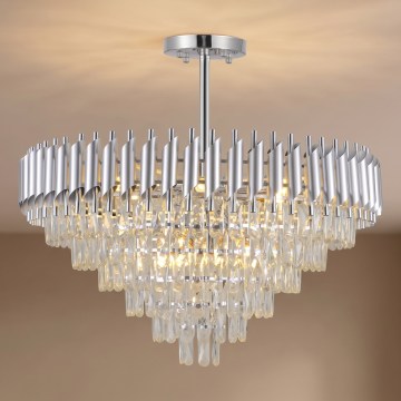 BRILAGI - Aufgesetzter Kronleuchter ECLIPSE 12xE14/10W/230V Ø 78 cm silber
